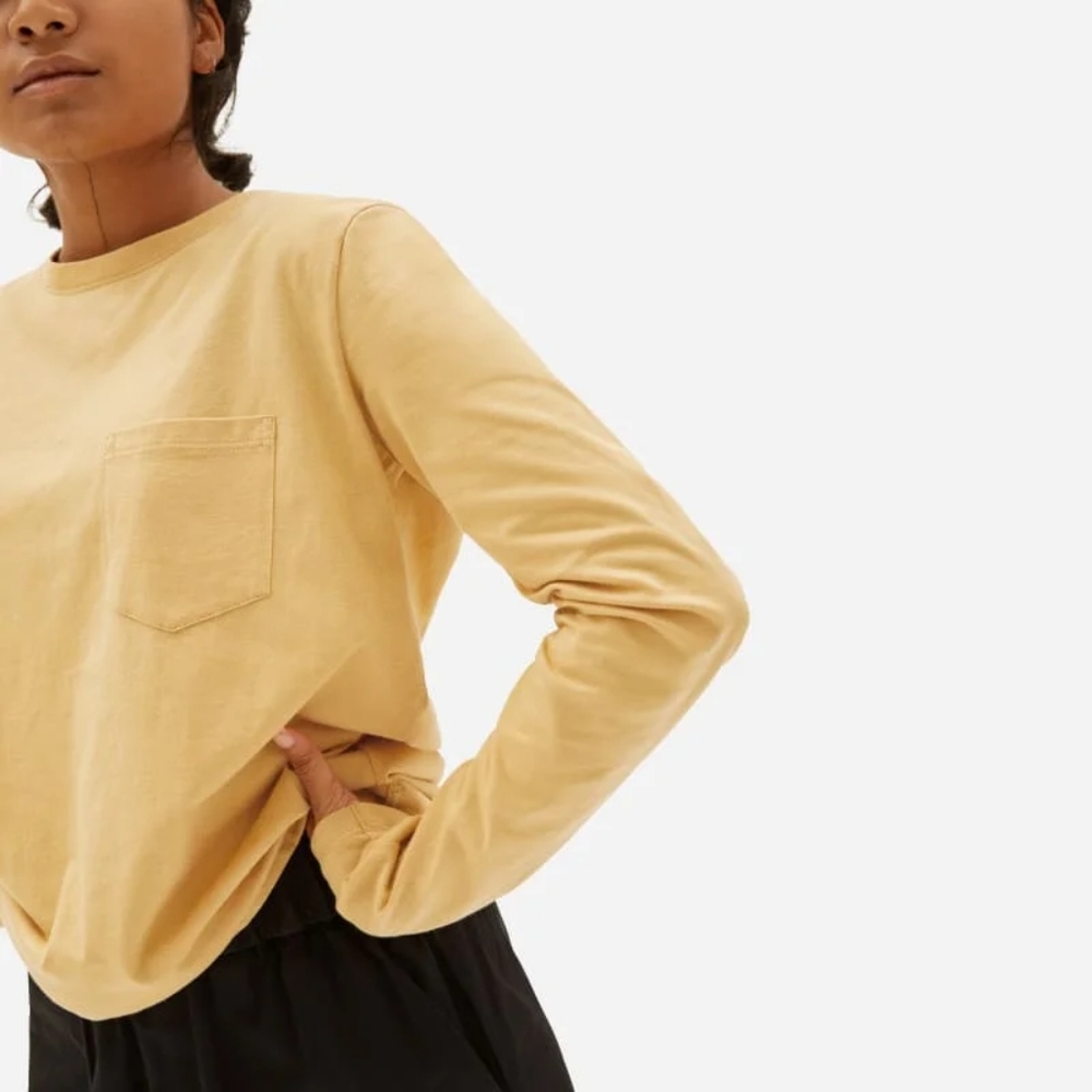 Everlane The Organic Cotton Long-sleeve Box-cut Pocket Tee